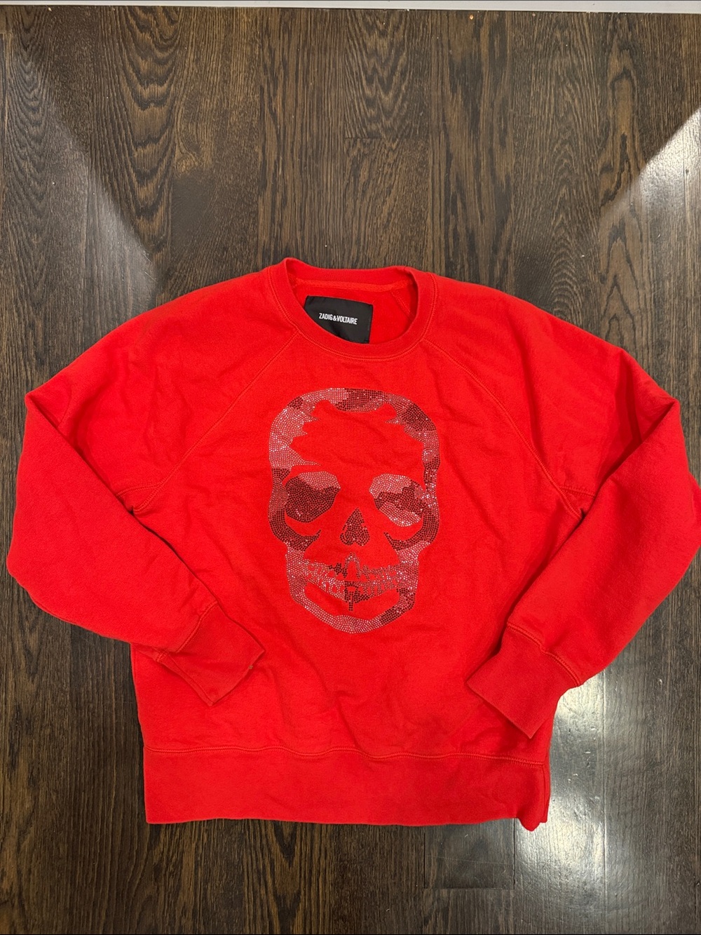 Zadig & Voltaire Red Skull Crewneck Sweatshirt
